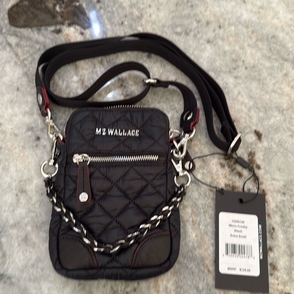 MZ Wallace Micro Crosby black with silver hardware